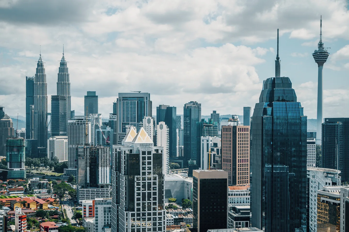 Kuala Lumpur skyline with the Petronas Twin Towers and Kuala Lumpur Tower